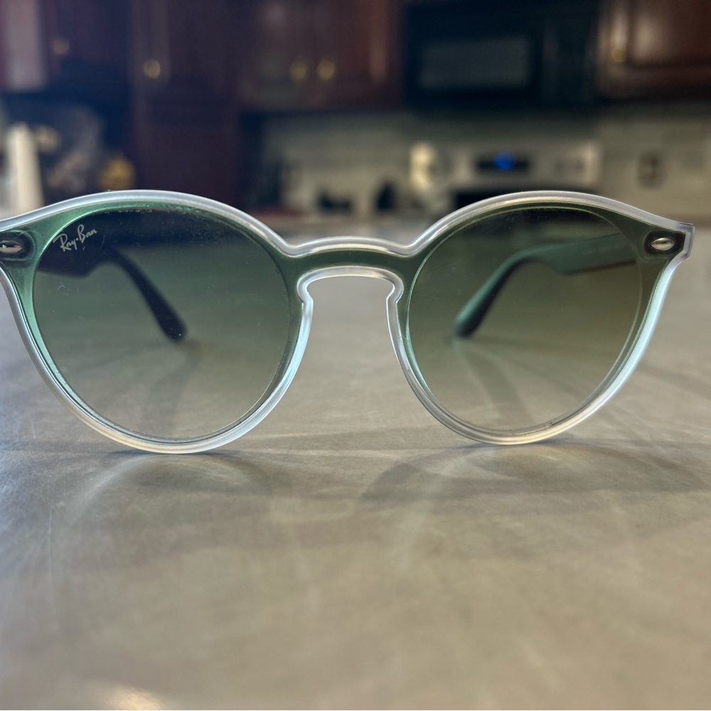 Ray-Ban Translucent Green Round Sunglasses